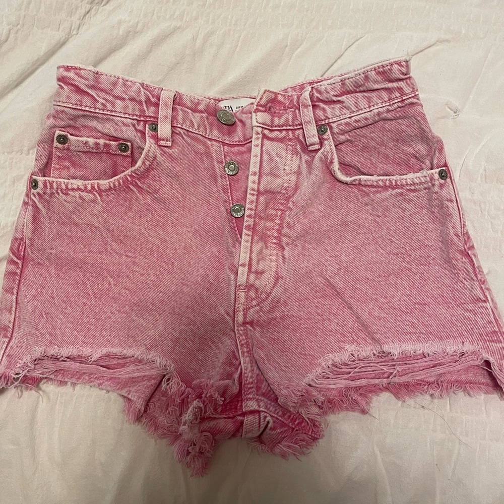 Zara Pink Denim Women's Shorts